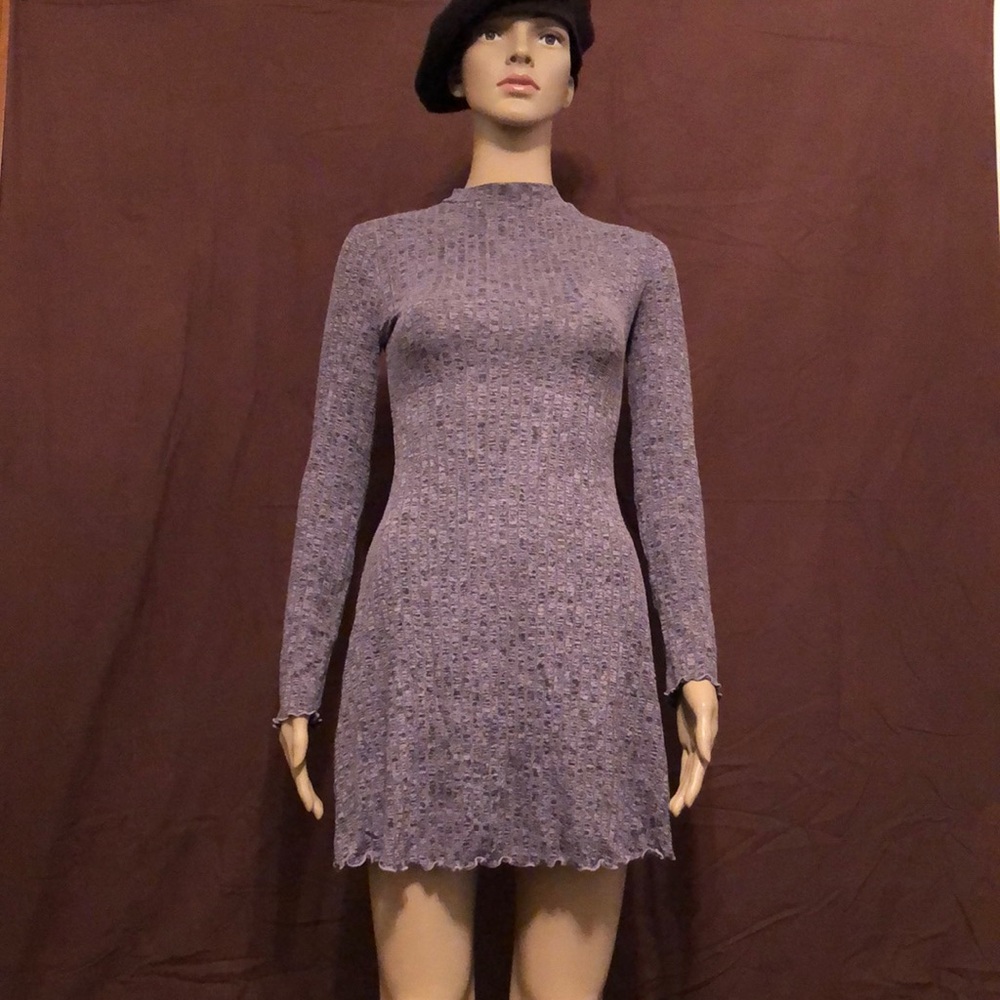Purple Turtle Neck Dress